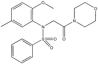 N-(2-methoxy-5-methylphenyl)-N-(2-morpholin-4-yl-2-oxoethyl)benzenesulfonamide 结构式