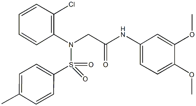2-{2-chloro[(4-methylphenyl)sulfonyl]anilino}-N-(3,4-dimethoxyphenyl)acetamide 结构式