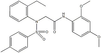 N-(2,4-dimethoxyphenyl)-2-{2-ethyl[(4-methylphenyl)sulfonyl]anilino}acetamide 结构式