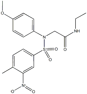 N-ethyl-2-[({3-nitro-4-methylphenyl}sulfonyl)-4-methoxyanilino]acetamide 结构式