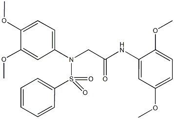 N-(2,5-dimethoxyphenyl)-2-{[(3,4-dimethoxyphenyl)sulfonyl]anilino}acetamide 结构式