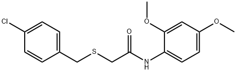 2-[(4-chlorobenzyl)sulfanyl]-N-(2,4-dimethoxyphenyl)acetamide 结构式