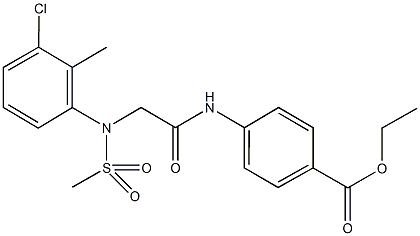 ethyl 4-({[3-chloro-2-methyl(methylsulfonyl)anilino]acetyl}amino)benzoate 结构式