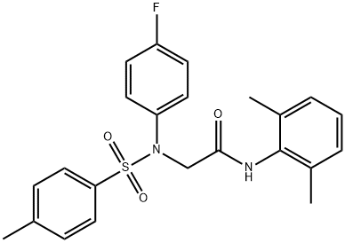 N-(2,6-dimethylphenyl)-2-{4-fluoro[(4-methylphenyl)sulfonyl]anilino}acetamide 结构式