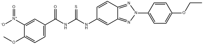 N-[2-(4-ethoxyphenyl)-2H-1,2,3-benzotriazol-5-yl]-N'-{3-nitro-4-methoxybenzoyl}thiourea 结构式