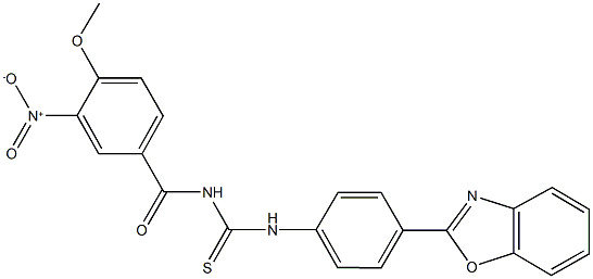 N-[4-(1,3-benzoxazol-2-yl)phenyl]-N'-{3-nitro-4-methoxybenzoyl}thiourea 结构式