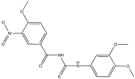 N-(3,4-dimethoxyphenyl)-N'-{3-nitro-4-methoxybenzoyl}thiourea 结构式