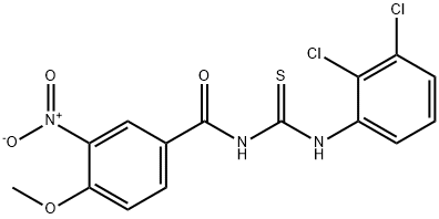 N-(2,3-dichlorophenyl)-N'-{3-nitro-4-methoxybenzoyl}thiourea 结构式