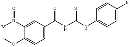 N-(4-bromophenyl)-N'-{3-nitro-4-methoxybenzoyl}thiourea 结构式