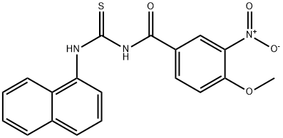 N-{3-nitro-4-methoxybenzoyl}-N'-(1-naphthyl)thiourea 结构式