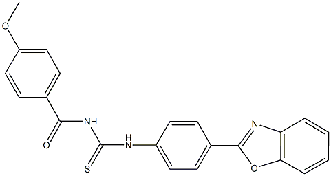 N-[4-(1,3-benzoxazol-2-yl)phenyl]-N'-(4-methoxybenzoyl)thiourea 结构式