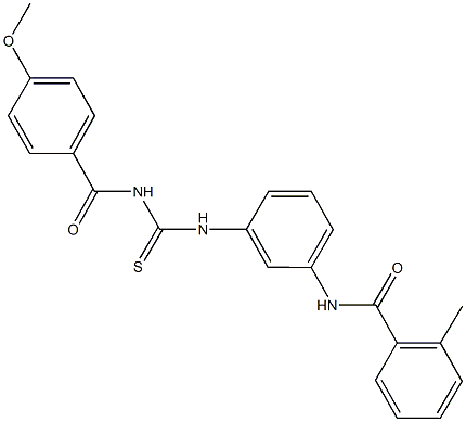 N-[3-({[(4-methoxybenzoyl)amino]carbothioyl}amino)phenyl]-2-methylbenzamide 结构式