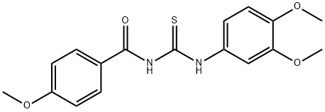 N-(3,4-dimethoxyphenyl)-N'-(4-methoxybenzoyl)thiourea 结构式