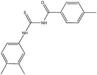 N-(3,4-dimethylphenyl)-N'-(4-methylbenzoyl)thiourea 结构式