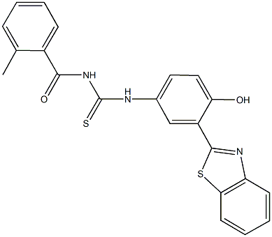 N-[3-(1,3-benzothiazol-2-yl)-4-hydroxyphenyl]-N'-(2-methylbenzoyl)thiourea 结构式