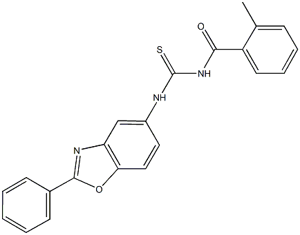 N-(2-methylbenzoyl)-N'-(2-phenyl-1,3-benzoxazol-5-yl)thiourea 结构式