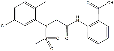 2-({[5-chloro-2-methyl(methylsulfonyl)anilino]acetyl}amino)benzoic acid 结构式