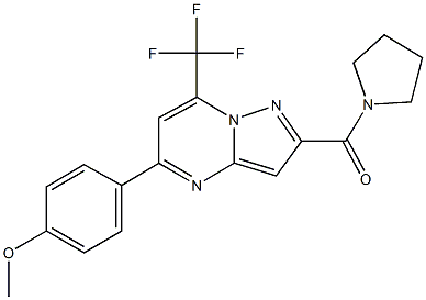 5-(4-methoxyphenyl)-2-(1-pyrrolidinylcarbonyl)-7-(trifluoromethyl)pyrazolo[1,5-a]pyrimidine 结构式