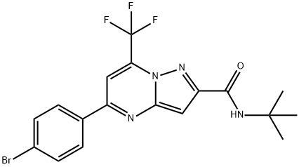 5-(4-bromophenyl)-N-(tert-butyl)-7-(trifluoromethyl)pyrazolo[1,5-a]pyrimidine-2-carboxamide 结构式