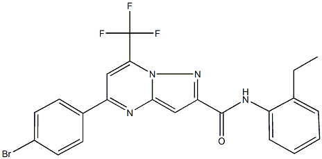 5-(4-bromophenyl)-N-(2-ethylphenyl)-7-(trifluoromethyl)pyrazolo[1,5-a]pyrimidine-2-carboxamide 结构式