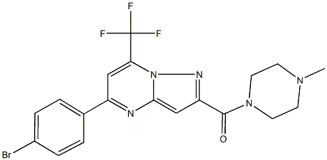 5-(4-bromophenyl)-2-[(4-methyl-1-piperazinyl)carbonyl]-7-(trifluoromethyl)pyrazolo[1,5-a]pyrimidine 结构式