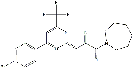 2-(1-azepanylcarbonyl)-5-(4-bromophenyl)-7-(trifluoromethyl)pyrazolo[1,5-a]pyrimidine 结构式