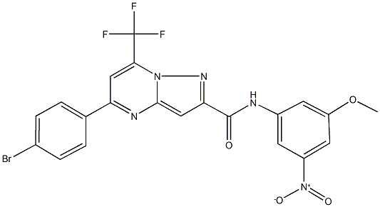 5-(4-bromophenyl)-N-{3-nitro-5-methoxyphenyl}-7-(trifluoromethyl)pyrazolo[1,5-a]pyrimidine-2-carboxamide 结构式