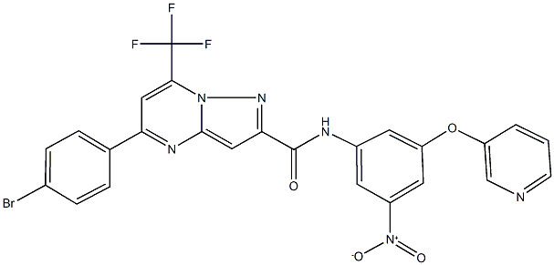 5-(4-bromophenyl)-N-[3-nitro-5-(3-pyridinyloxy)phenyl]-7-(trifluoromethyl)pyrazolo[1,5-a]pyrimidine-2-carboxamide 结构式