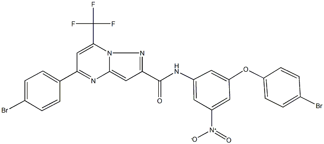 N-{3-(4-bromophenoxy)-5-nitrophenyl}-5-(4-bromophenyl)-7-(trifluoromethyl)pyrazolo[1,5-a]pyrimidine-2-carboxamide 结构式