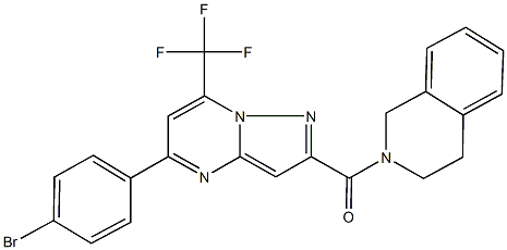 2-{[5-(4-bromophenyl)-7-(trifluoromethyl)pyrazolo[1,5-a]pyrimidin-2-yl]carbonyl}-1,2,3,4-tetrahydroisoquinoline 结构式