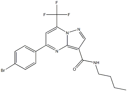 5-(4-bromophenyl)-N-butyl-7-(trifluoromethyl)pyrazolo[1,5-a]pyrimidine-3-carboxamide 结构式