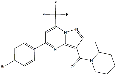 5-(4-bromophenyl)-3-[(2-methyl-1-piperidinyl)carbonyl]-7-(trifluoromethyl)pyrazolo[1,5-a]pyrimidine 结构式