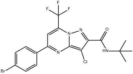 5-(4-bromophenyl)-N-(tert-butyl)-3-chloro-7-(trifluoromethyl)pyrazolo[1,5-a]pyrimidine-2-carboxamide 结构式