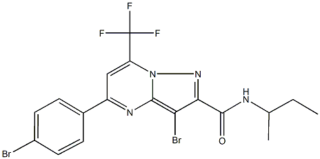 3-bromo-5-(4-bromophenyl)-N-(sec-butyl)-7-(trifluoromethyl)pyrazolo[1,5-a]pyrimidine-2-carboxamide 结构式