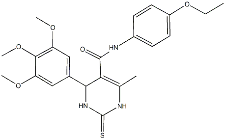 N-(4-ethoxyphenyl)-6-methyl-2-thioxo-4-(3,4,5-trimethoxyphenyl)-1,2,3,4-tetrahydropyrimidine-5-carboxamide 结构式