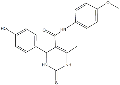 4-(4-hydroxyphenyl)-N-(4-methoxyphenyl)-6-methyl-2-thioxo-1,2,3,4-tetrahydro-5-pyrimidinecarboxamide 结构式