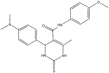 4-[4-(dimethylamino)phenyl]-N-(4-methoxyphenyl)-6-methyl-2-thioxo-1,2,3,4-tetrahydro-5-pyrimidinecarboxamide 结构式