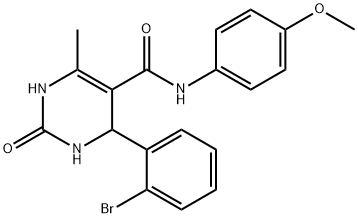 4-(2-bromophenyl)-N-(4-methoxyphenyl)-6-methyl-2-oxo-1,2,3,4-tetrahydropyrimidine-5-carboxamide 结构式