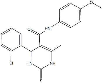 4-(2-chlorophenyl)-N-(4-methoxyphenyl)-6-methyl-2-thioxo-1,2,3,4-tetrahydro-5-pyrimidinecarboxamide 结构式