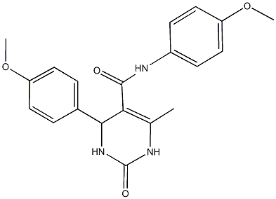 N,4-bis(4-methoxyphenyl)-6-methyl-2-oxo-1,2,3,4-tetrahydro-5-pyrimidinecarboxamide 结构式