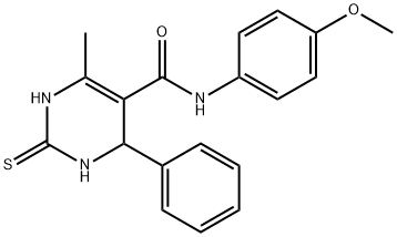 N-(4-methoxyphenyl)-6-methyl-4-phenyl-2-thioxo-1,2,3,4-tetrahydro-5-pyrimidinecarboxamide 结构式
