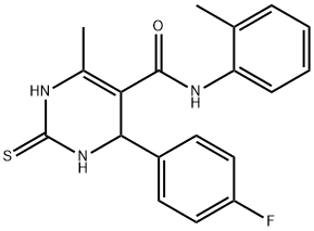 4-(4-fluorophenyl)-6-methyl-N-(2-methylphenyl)-2-thioxo-1,2,3,4-tetrahydro-5-pyrimidinecarboxamide 结构式