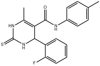 4-(2-fluorophenyl)-6-methyl-N-(4-methylphenyl)-2-thioxo-1,2,3,4-tetrahydro-5-pyrimidinecarboxamide 结构式