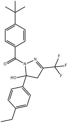 1-(4-tert-butylbenzoyl)-5-(4-ethylphenyl)-3-(trifluoromethyl)-4,5-dihydro-1H-pyrazol-5-ol 结构式