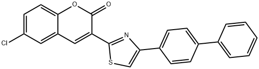 3-(4-[1,1'-biphenyl]-4-yl-1,3-thiazol-2-yl)-6-chloro-2H-chromen-2-one 结构式