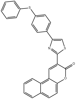 2-{4-[4-(phenylsulfanyl)phenyl]-1,3-thiazol-2-yl}-3H-benzo[f]chromen-3-one 结构式