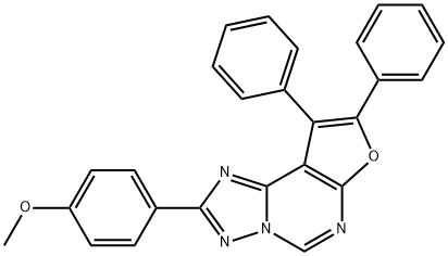 2-(4-methoxyphenyl)-8,9-diphenylfuro[3,2-e][1,2,4]triazolo[1,5-c]pyrimidine 结构式