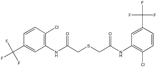 2-({2-[2-chloro-5-(trifluoromethyl)anilino]-2-oxoethyl}sulfanyl)-N-[2-chloro-5-(trifluoromethyl)phenyl]acetamide 结构式