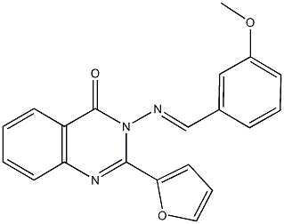 2-(2-furyl)-3-[(3-methoxybenzylidene)amino]-4(3H)-quinazolinone 结构式