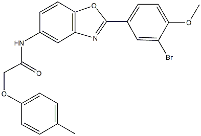 N-[2-(3-bromo-4-methoxyphenyl)-1,3-benzoxazol-5-yl]-2-(4-methylphenoxy)acetamide 结构式